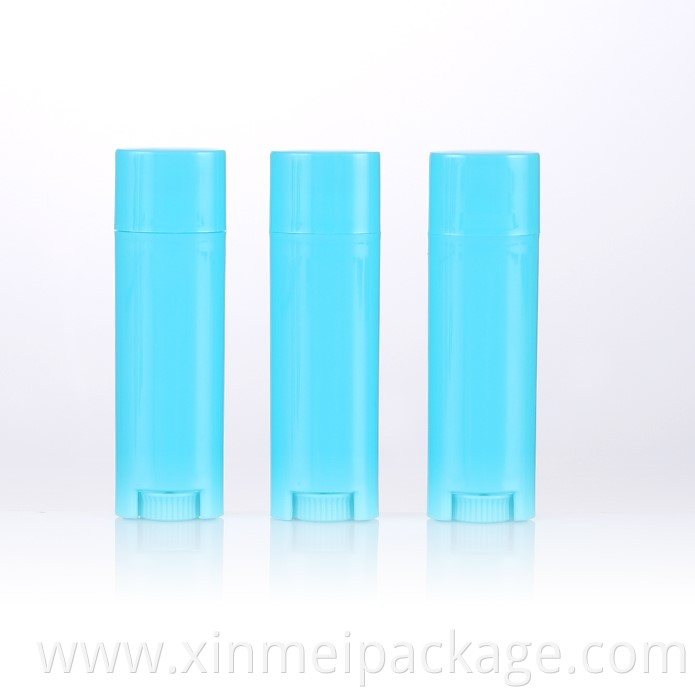 blue empty oval lip balm tube
